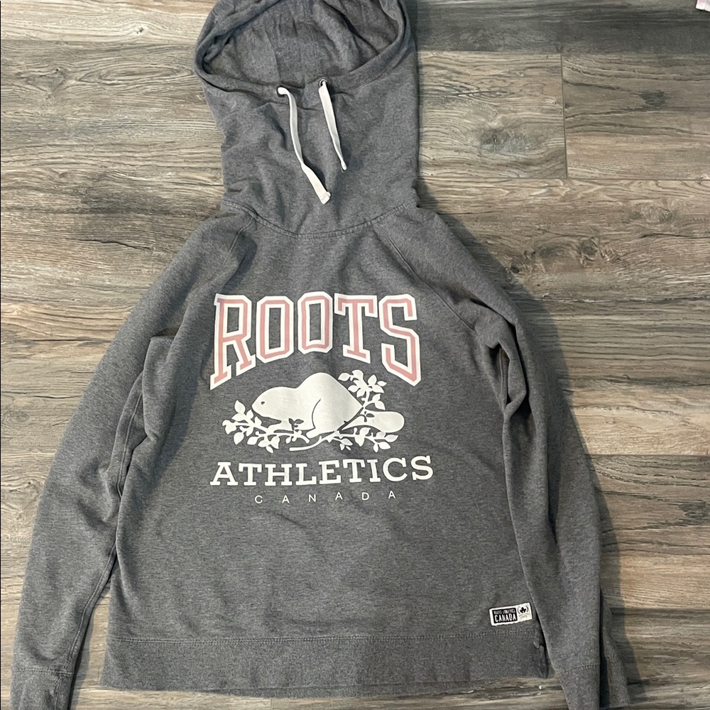 Roots Charcoal Hoodie with Logo